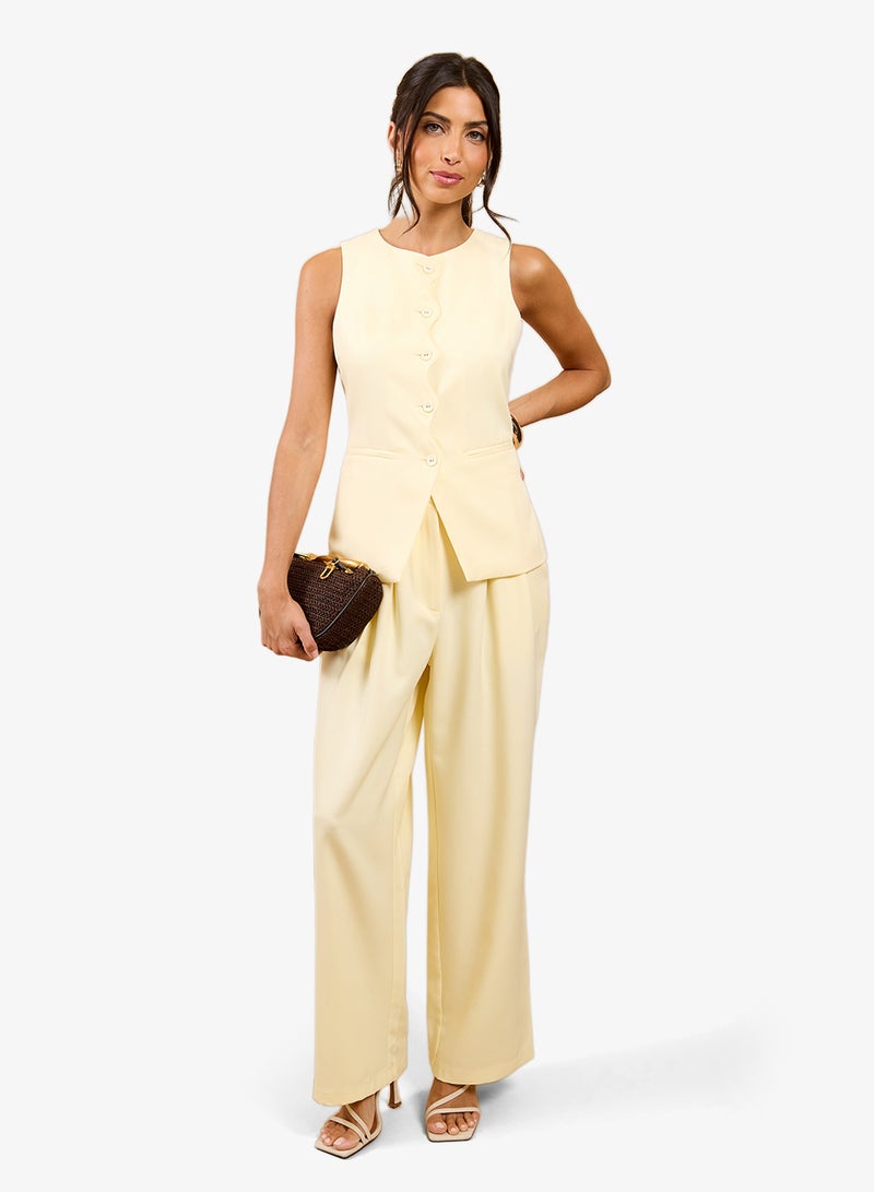 Little Mistress Yellow Scallop Waistcoat - Image 4